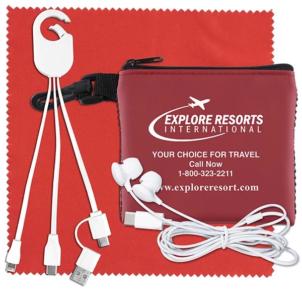 TechMesh Hang Pro Mobile Charging Cable Kit in Mesh Pouch - TechMesh Hang Pro Mobile Charging Cable Kit in Mesh Pouch - Image 2 of 12