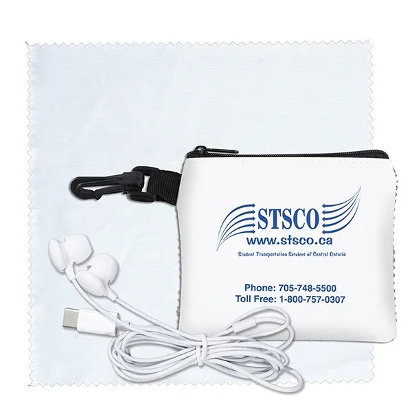 TechMesh Tunes Mobile Tech Earbud Kit in Mesh Zipper Pouch - TechMesh Tunes Mobile Tech Earbud Kit in Mesh Zipper Pouch - Image 3 of 3