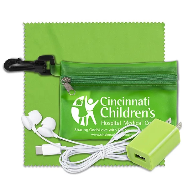 Mobile Tech Accessory Kit in Translucent Zipper Pouch - Mobile Tech Accessory Kit in Translucent Zipper Pouch - Image 2 of 10