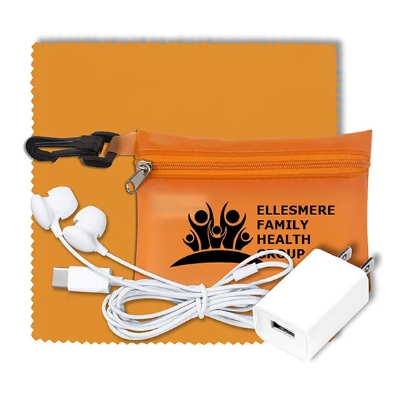 Mobile Tech Accessory Kit in Translucent Zipper Pouch - Mobile Tech Accessory Kit in Translucent Zipper Pouch - Image 3 of 10