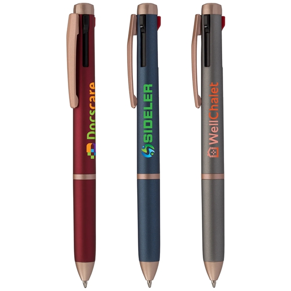 Trio Rose Gold Multi-Ink Pen - ColorJet - Trio Rose Gold Multi-Ink Pen - ColorJet - Image 0 of 3