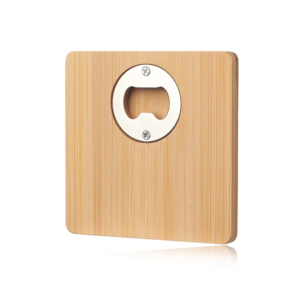 Bamboo Coaster with Concealed Bottle Opener - Bamboo Coaster with Concealed Bottle Opener - Image 1 of 1