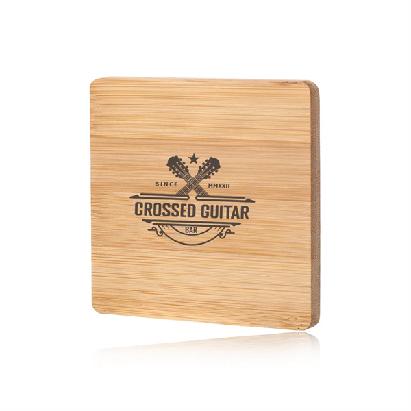 Bamboo Coaster with Concealed Bottle Opener - Bamboo Coaster with Concealed Bottle Opener - Image 0 of 1