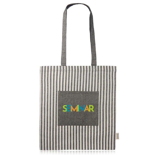 Recycled Striped Cotton Tote Bags - Recycled Striped Cotton Tote Bags - Image 1 of 6