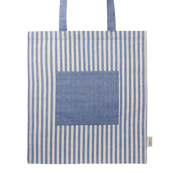Recycled Striped Cotton Tote Bags - Recycled Striped Cotton Tote Bags - Image 4 of 6