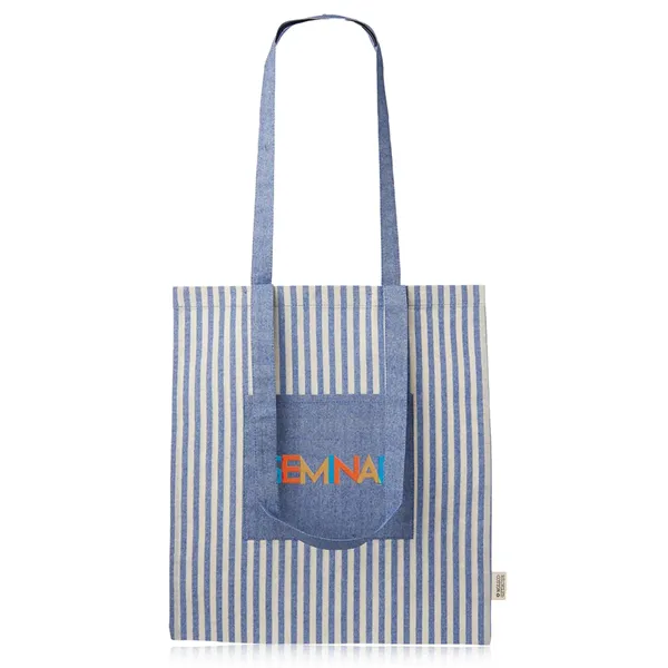 Recycled Striped Cotton Tote Bags - Recycled Striped Cotton Tote Bags - Image 5 of 6