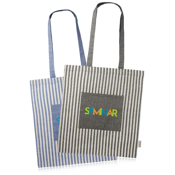 Recycled Striped Cotton Tote Bags - Recycled Striped Cotton Tote Bags - Image 0 of 6