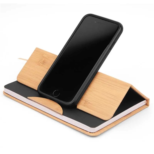 5x7 Maui Faux Bamboo Notebook with Phone Holder - 5x7 Maui Faux Bamboo Notebook with Phone Holder - Image 1 of 5