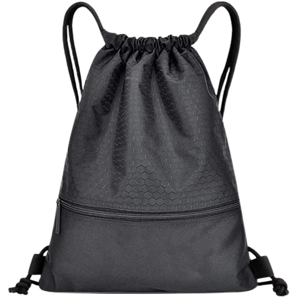 Football Shape Fabric Large Drawstring W/ Zipper (15"x18") - Football Shape Fabric Large Drawstring W/ Zipper (15"x18") - Image 2 of 17