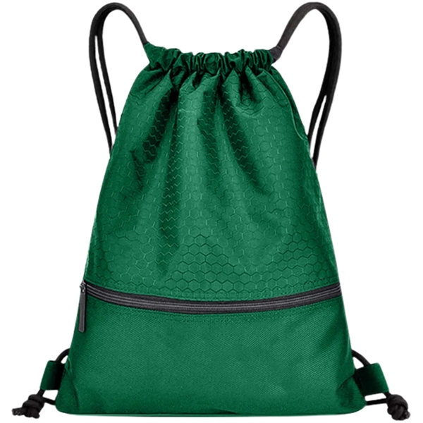 Football Shape Fabric Large Drawstring W/ Zipper (15"x18") - Football Shape Fabric Large Drawstring W/ Zipper (15"x18") - Image 4 of 17