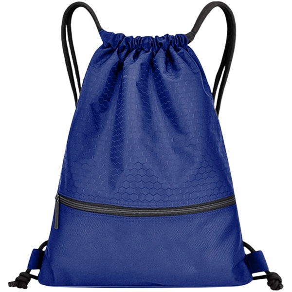 Football Shape Fabric Large Drawstring W/ Zipper (15"x18") - Football Shape Fabric Large Drawstring W/ Zipper (15"x18") - Image 11 of 17
