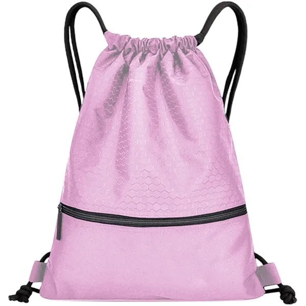 Football Shape Fabric Large Drawstring W/ Zipper (15"x18") - Football Shape Fabric Large Drawstring W/ Zipper (15"x18") - Image 12 of 17
