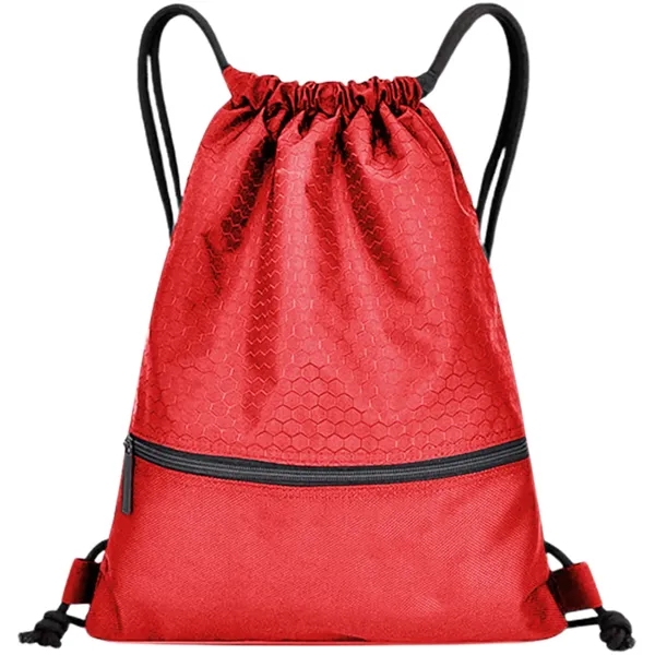 Football Shape Fabric Large Drawstring W/ Zipper (15"x18") - Football Shape Fabric Large Drawstring W/ Zipper (15"x18") - Image 13 of 17