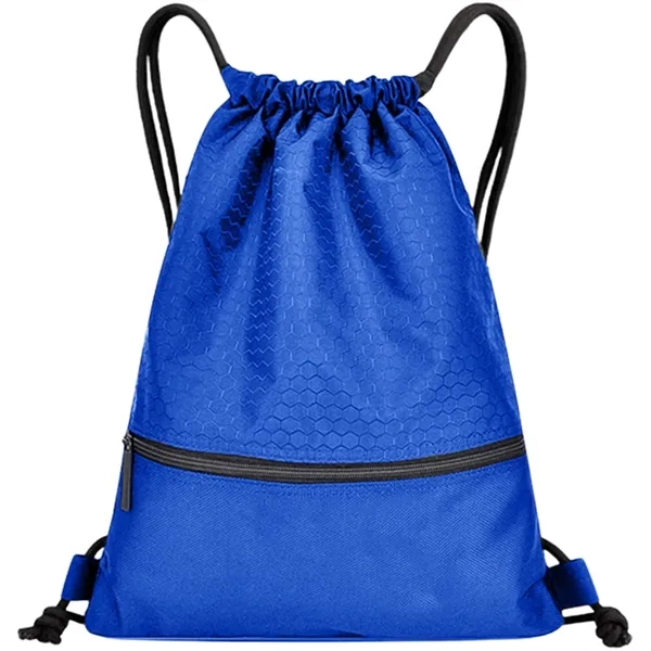 Football Shape Fabric Large Drawstring W/ Zipper (15"x18") - Football Shape Fabric Large Drawstring W/ Zipper (15"x18") - Image 14 of 17