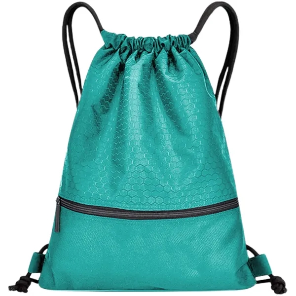 Football Shape Fabric Large Drawstring W/ Zipper (15"x18") - Football Shape Fabric Large Drawstring W/ Zipper (15"x18") - Image 15 of 17