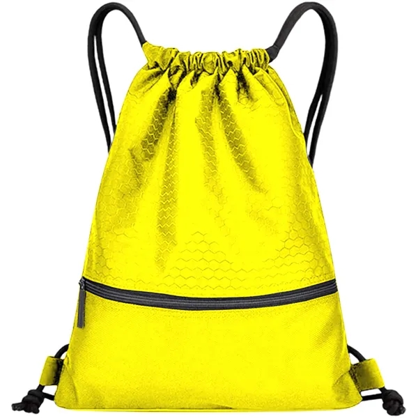 Football Shape Fabric Large Drawstring W/ Zipper (15"x18") - Football Shape Fabric Large Drawstring W/ Zipper (15"x18") - Image 17 of 17