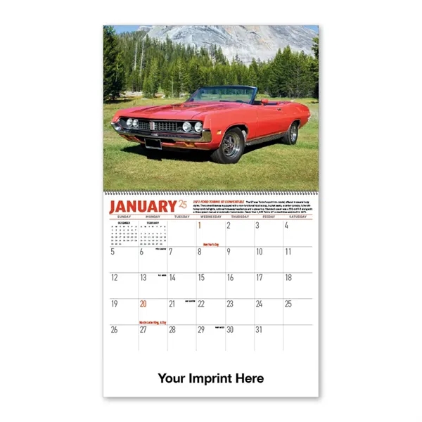 2025 Muscle Car Spiral Bound Calendar - 2025 Muscle Car Spiral Bound Calendar - Image 2 of 3