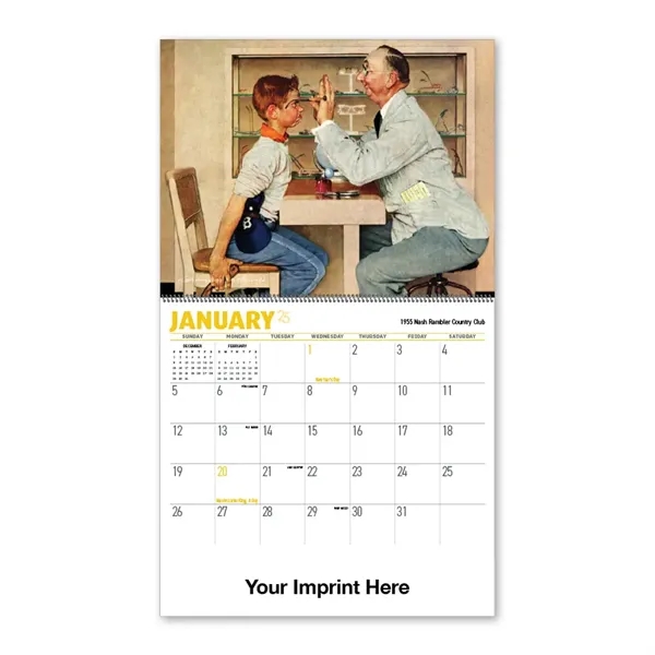 2025 Norman Rockwell Spiral Bound Calendar - 2025 Norman Rockwell Spiral Bound Calendar - Image 2 of 3