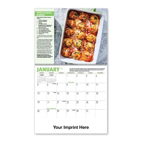 2025 Nutritious and Delicious Recipe Spiral Bound Calendar - 2025 Nutritious and Delicious Recipe Spiral Bound Calendar - Image 2 of 3