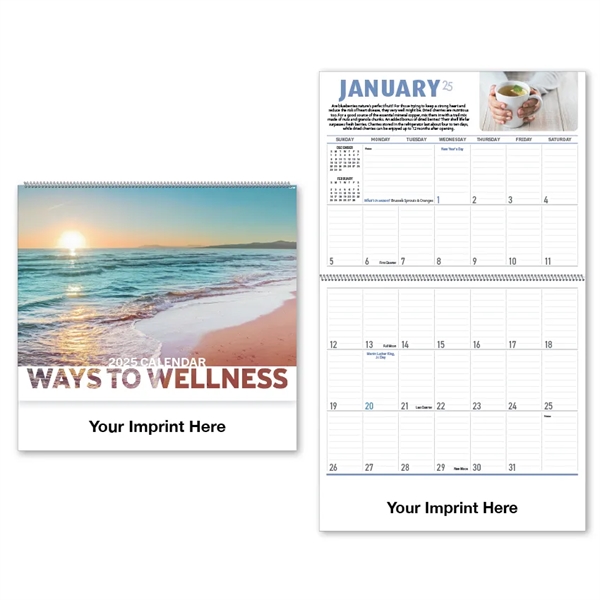 2025 Ways to Wellness Spiral Bound Calendar - 2025 Ways to Wellness Spiral Bound Calendar - Image 0 of 3