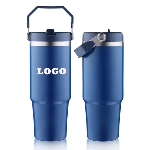 30oz Stainless Steel Tumbler with Straw - 30oz Stainless Steel Tumbler with Straw - Image 0 of 3