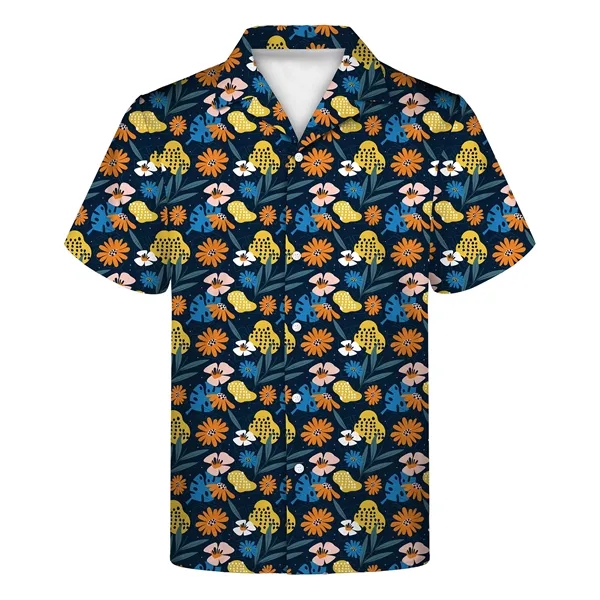 Men's 135gsm Sublimated Hawaiian Cuban Collar Camp Shirt - Men's 135gsm Sublimated Hawaiian Cuban Collar Camp Shirt - Image 4 of 7