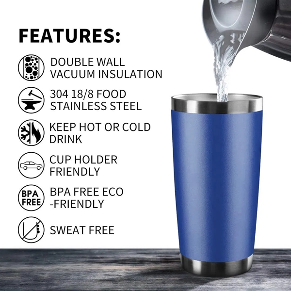 20oz Tumbler Stainless Steel Vacuum Insulated Mug with Lid - 20oz Tumbler Stainless Steel Vacuum Insulated Mug with Lid - Image 4 of 6