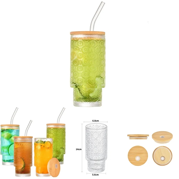 11oz Sustainable Glassware with Lid and Straws - 11oz Sustainable Glassware with Lid and Straws - Image 0 of 2