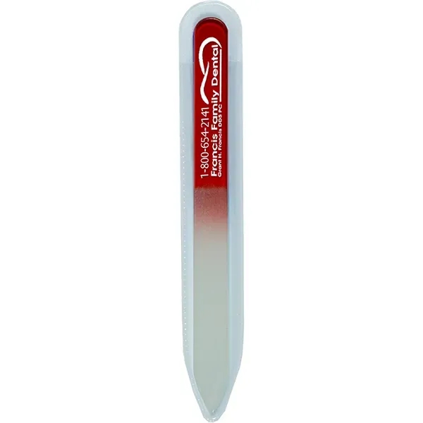 Custom Nailed It Tempered Glass Nail File in Clear Sleeve