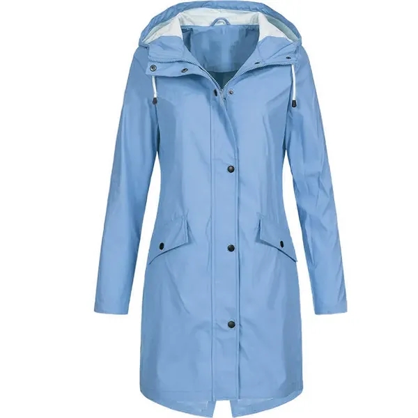 Women Hooded Waterproof Windproof Raincoat - Women Hooded Waterproof Windproof Raincoat - Image 1 of 5