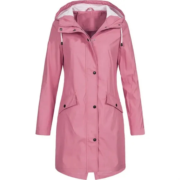 Women Hooded Waterproof Windproof Raincoat - Women Hooded Waterproof Windproof Raincoat - Image 3 of 5