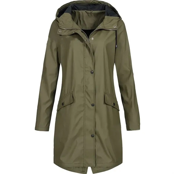 Women Hooded Waterproof Windproof Raincoat - Women Hooded Waterproof Windproof Raincoat - Image 4 of 5