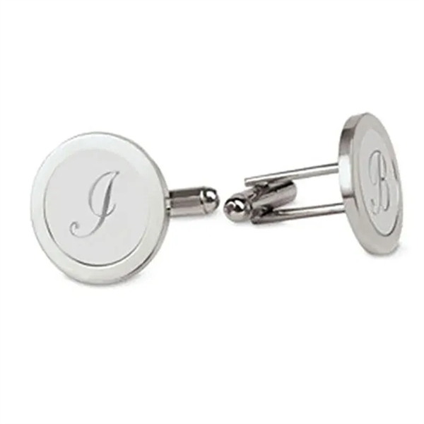 Monogram Silver Tone Cufflinks - Monogram Silver Tone Cufflinks - Image 0 of 0