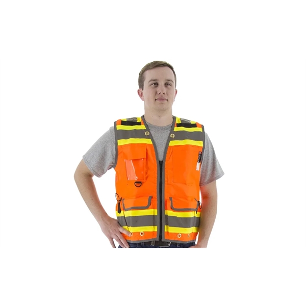 Majestic High Visibility Heavy Duty Surveyors Vest - Majestic High Visibility Heavy Duty Surveyors Vest - Image 2 of 3