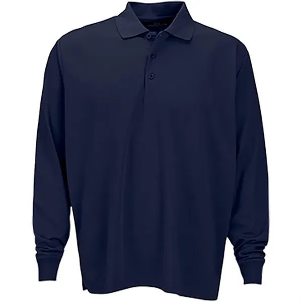 Vansport Omega Long Sleeve Solid Mesh Tech Polo - Vansport Omega Long Sleeve Solid Mesh Tech Polo - Image 3 of 5