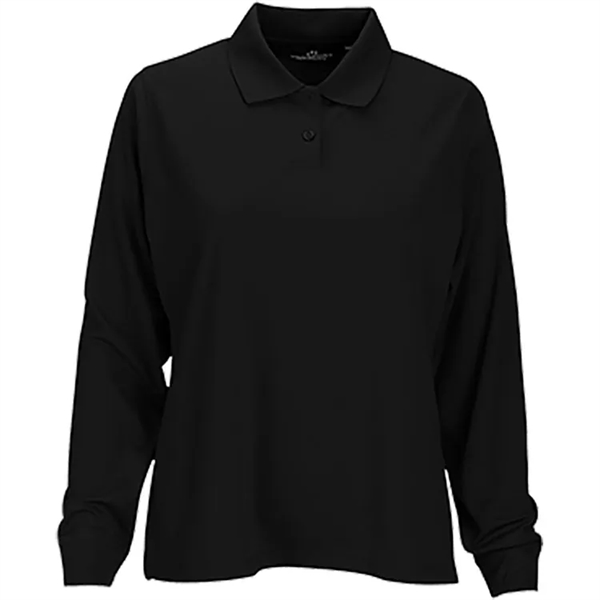 Vansport Ladies Omega Long Sleeve Solid Mesh Tech Polo - Vansport Ladies Omega Long Sleeve Solid Mesh Tech Polo - Image 0 of 5