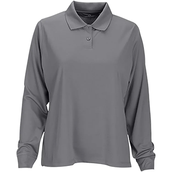 Vansport Ladies Omega Long Sleeve Solid Mesh Tech Polo - Vansport Ladies Omega Long Sleeve Solid Mesh Tech Polo - Image 2 of 5
