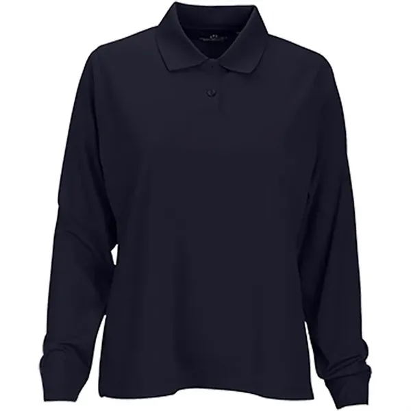 Vansport Ladies Omega Long Sleeve Solid Mesh Tech Polo - Vansport Ladies Omega Long Sleeve Solid Mesh Tech Polo - Image 3 of 5