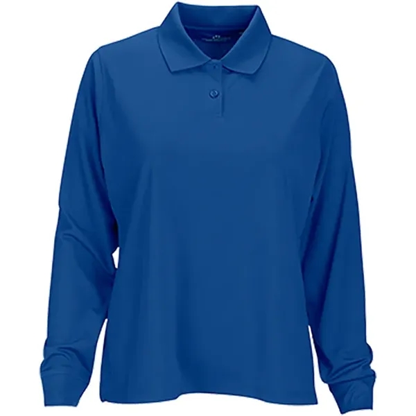 Vansport Ladies Omega Long Sleeve Solid Mesh Tech Polo - Vansport Ladies Omega Long Sleeve Solid Mesh Tech Polo - Image 4 of 5