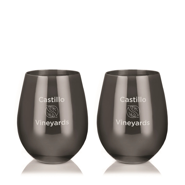 Gunmetal Stemless Wine Glasses by Viski® - Gunmetal Stemless Wine Glasses by Viski® - Image 0 of 2