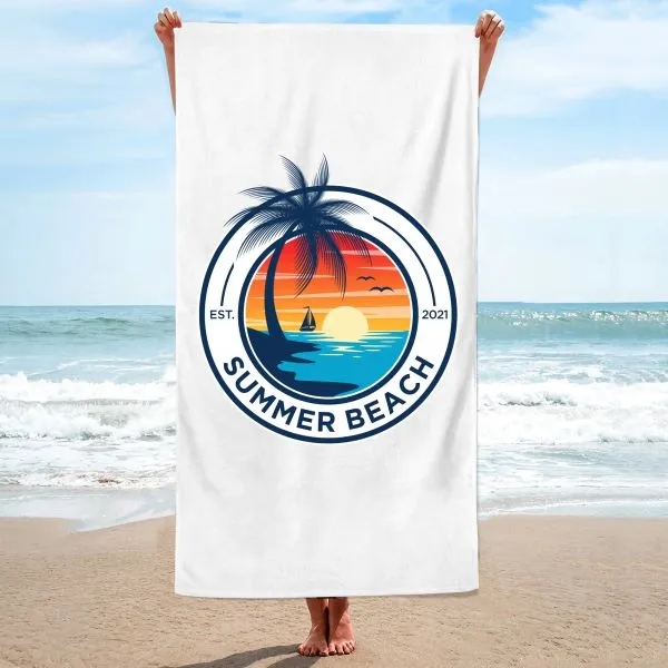 Custom Sublimated Poly/Cotton Beach Towel 360GSM - Custom Sublimated Poly/Cotton Beach Towel 360GSM - Image 0 of 3