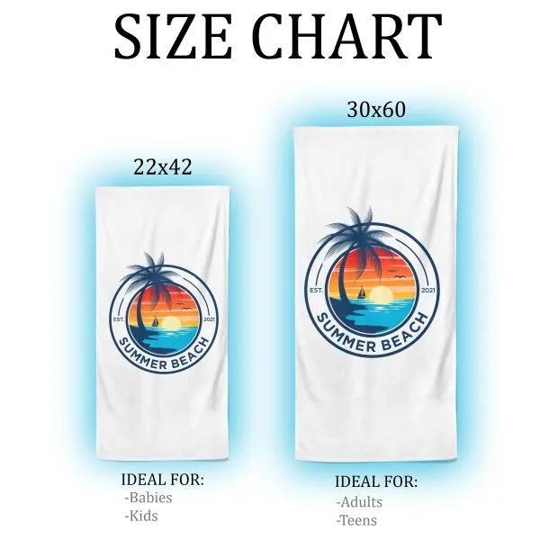 Poly/Cotton 450GSM Custom Sublimation Beach Towel - Poly/Cotton 450GSM Custom Sublimation Beach Towel - Image 1 of 1