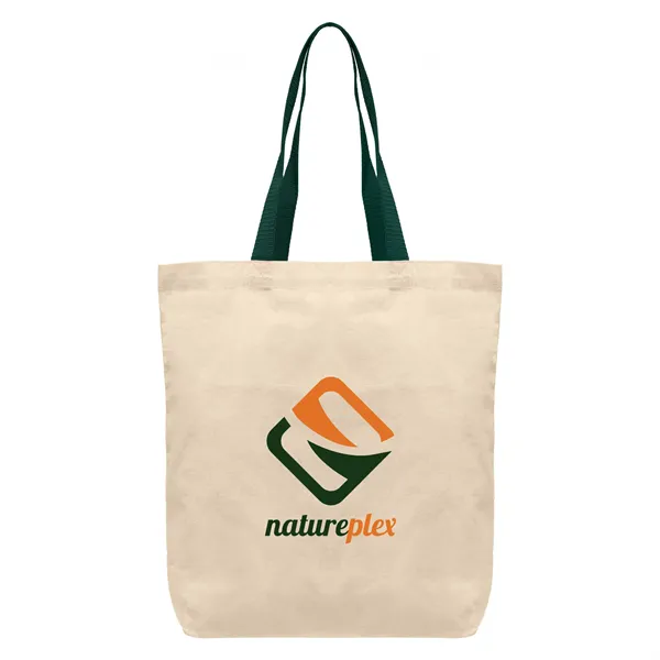 Tonga - 5 oz. Natural Cotton Tote w/ Color Straps - Tonga - 5 oz. Natural Cotton Tote w/ Color Straps - Image 3 of 8