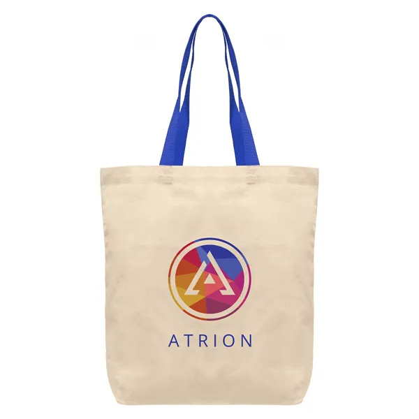 Tonga - 5 oz. Natural Cotton Tote w/ Color Straps - Tonga - 5 oz. Natural Cotton Tote w/ Color Straps - Image 1 of 8