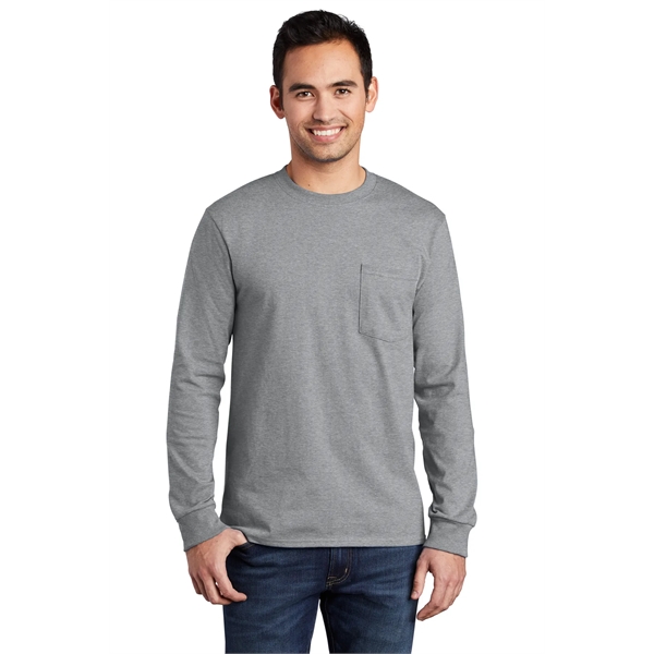 Port & Company Tall Long Sleeve Essential Pocket Tee. - Port & Company Tall Long Sleeve Essential Pocket Tee. - Image 41 of 45