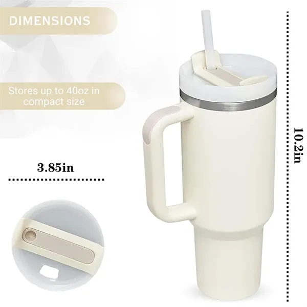 40 oz Tumbler With Handle and Straw Lid - 40 oz Tumbler With Handle and Straw Lid - Image 4 of 4