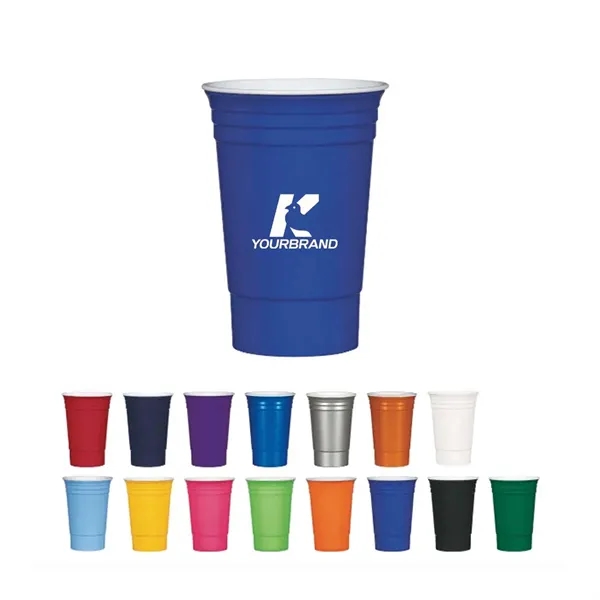 Custom16 Oz Reusable BPA Free Double Wall Plastic Party Cup - Custom16 Oz Reusable BPA Free Double Wall Plastic Party Cup - Image 0 of 4