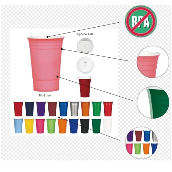 Custom16 Oz Reusable BPA Free Double Wall Plastic Party Cup - Custom16 Oz Reusable BPA Free Double Wall Plastic Party Cup - Image 2 of 4