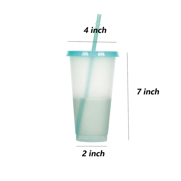 24oz Plastic Color Changing Tumbler with Lids and Straws - 24oz Plastic Color Changing Tumbler with Lids and Straws - Image 1 of 4