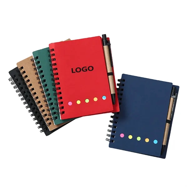 Brown Paper Notebook With Sticky Notes And Pens Moq 50Pcs - Brown Paper Notebook With Sticky Notes And Pens Moq 50Pcs - Image 0 of 6